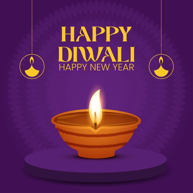 Carte De Vœux élégante Vectorielle Gratuite Sur Le Fond Du Festival De Diwali