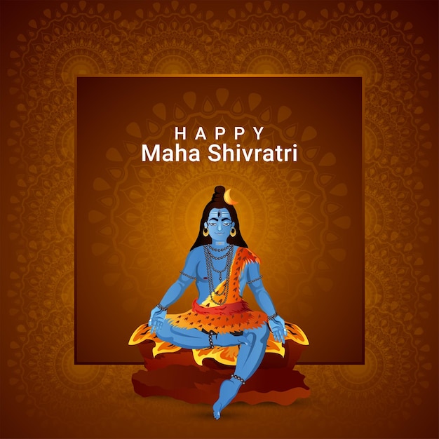 Carte de voeux de festival hindou maha shivratri