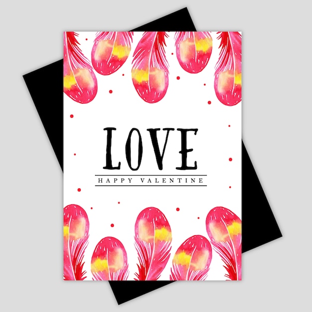 Carte De Voeux Florale Aquarelle Valentine