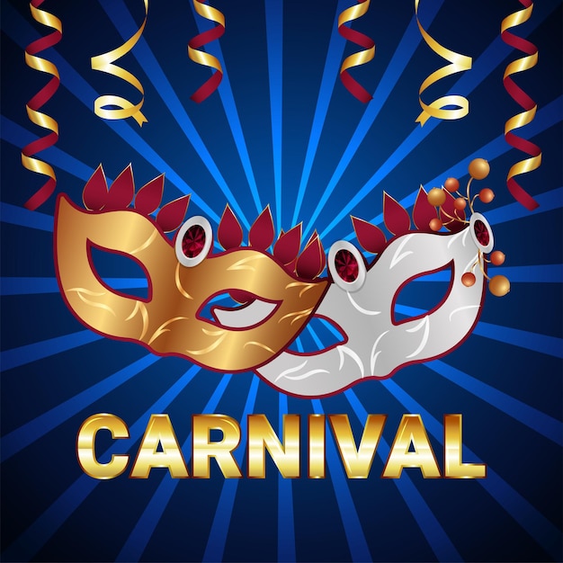 Carte de voeux et fond de célébration de carnaval réaliste