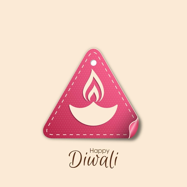 Vecteur carte de voeux happy diwali avec calligraphie complexe et lampe diwali