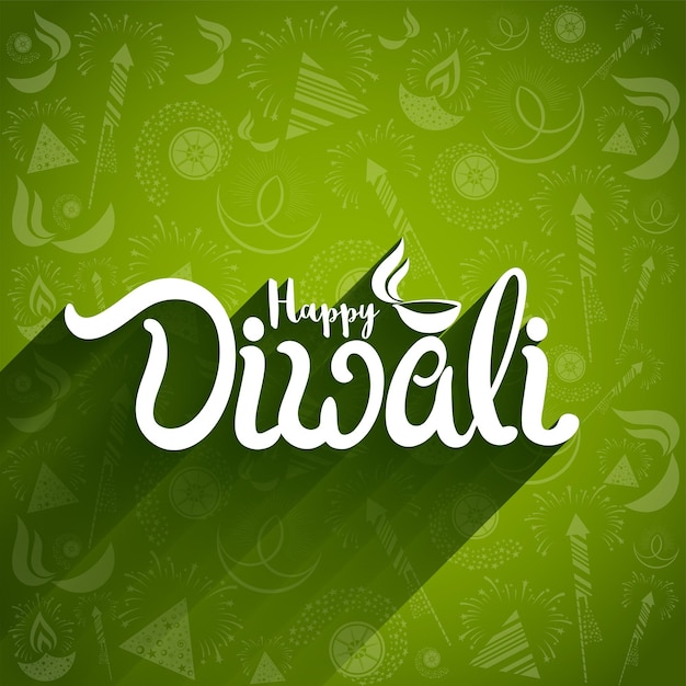Carte de voeux Happy Diwali avec calligraphie complexe et lampe Diwali