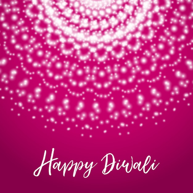 Carte De Voeux Happy Diwali Avec éclat Rangoli