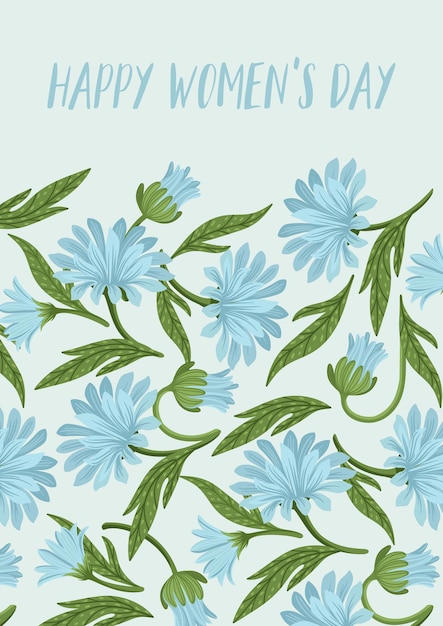 Carte De Voeux Happy Women's Day Avec De Belles Fleurs