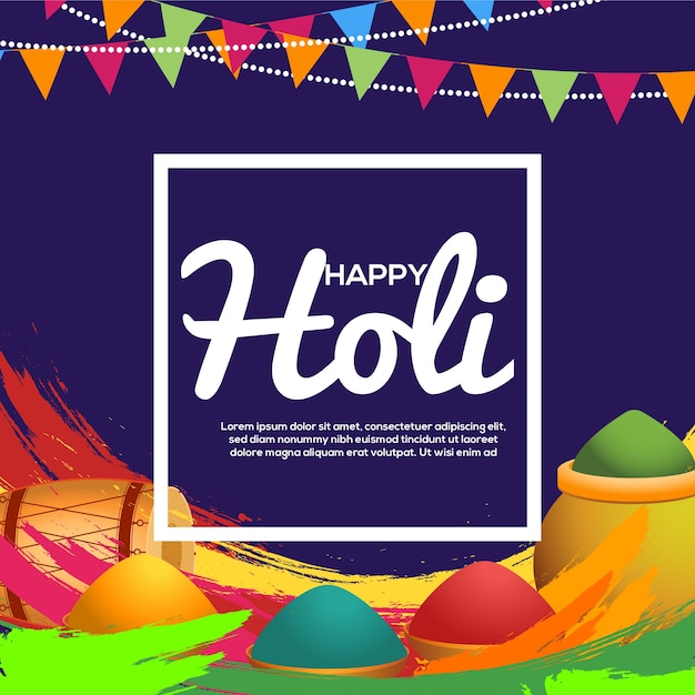 Carte de voeux Holi festival