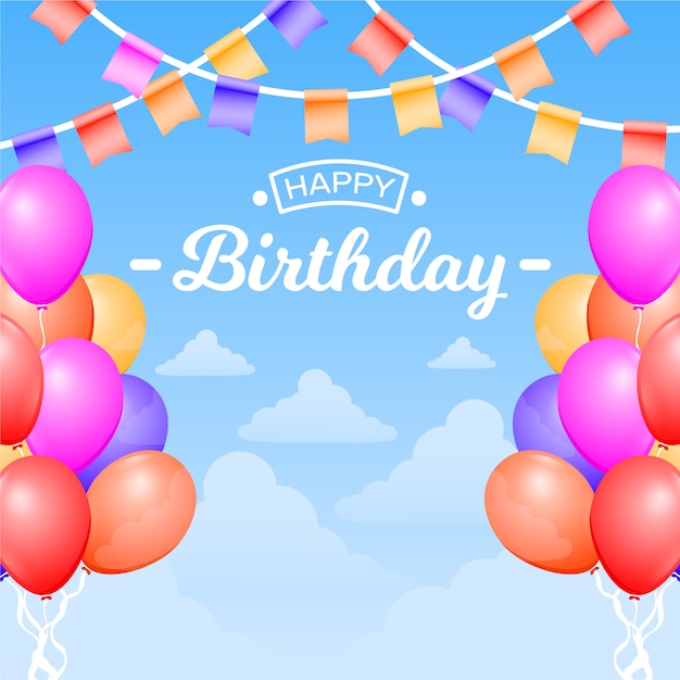 Carte De Voeux De Joyeux Anniversaire Au Design Plat