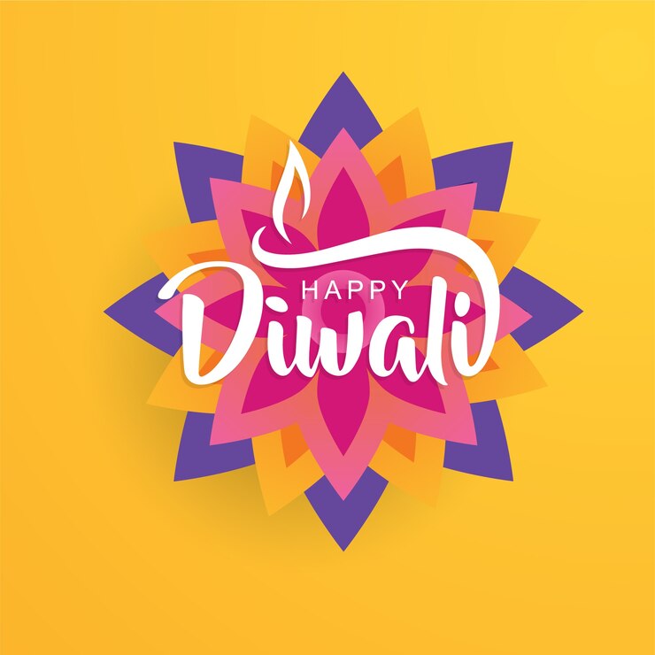 Vecteur carte de voeux joyeux diwali