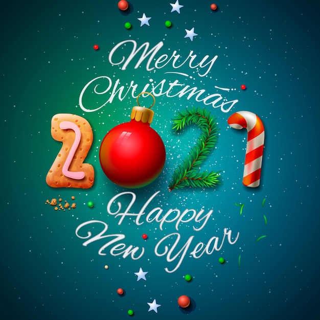 Carte De Voeux Joyeux Noël Et Bonne Année 2021