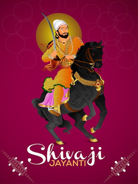 Carte de voeux joyeux shivaji jayanti célébration