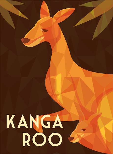 Carte de voeux avec kangourou australien