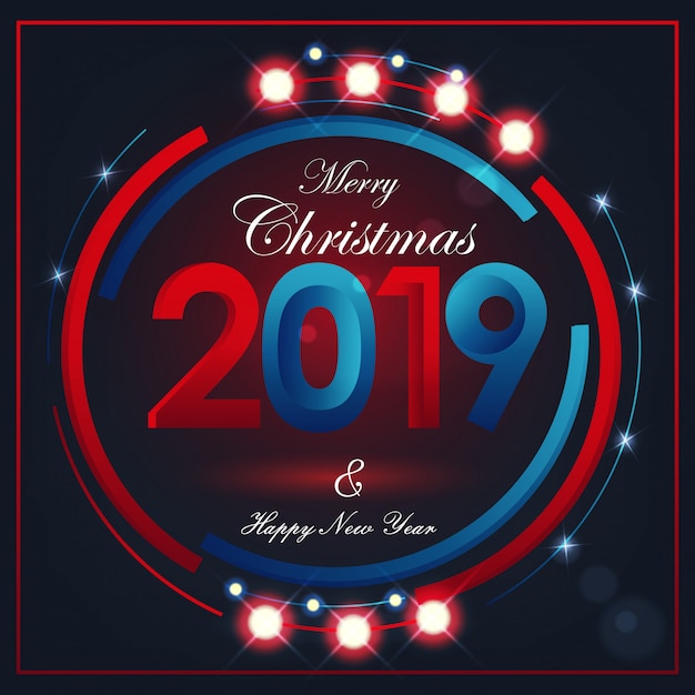 Carte De Voeux De Noël Et Du Nouvel An 2019