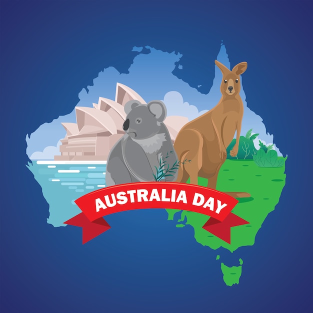 Carte De Voeux Pour Le Jour Australie