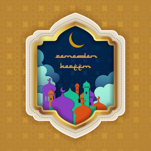 Vecteur carte de voeux ramadan kareem illustration