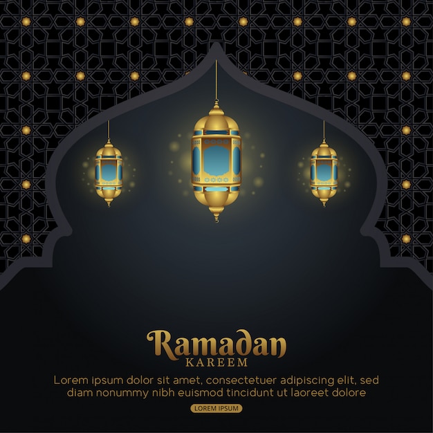 Vecteur carte de voeux ramadan kareem islamique