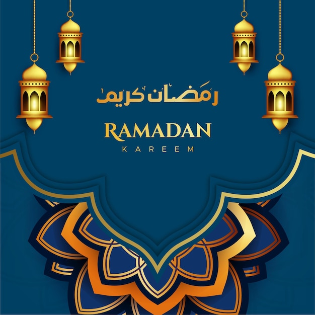 Vecteur carte de voeux ramadan kareem en style papier