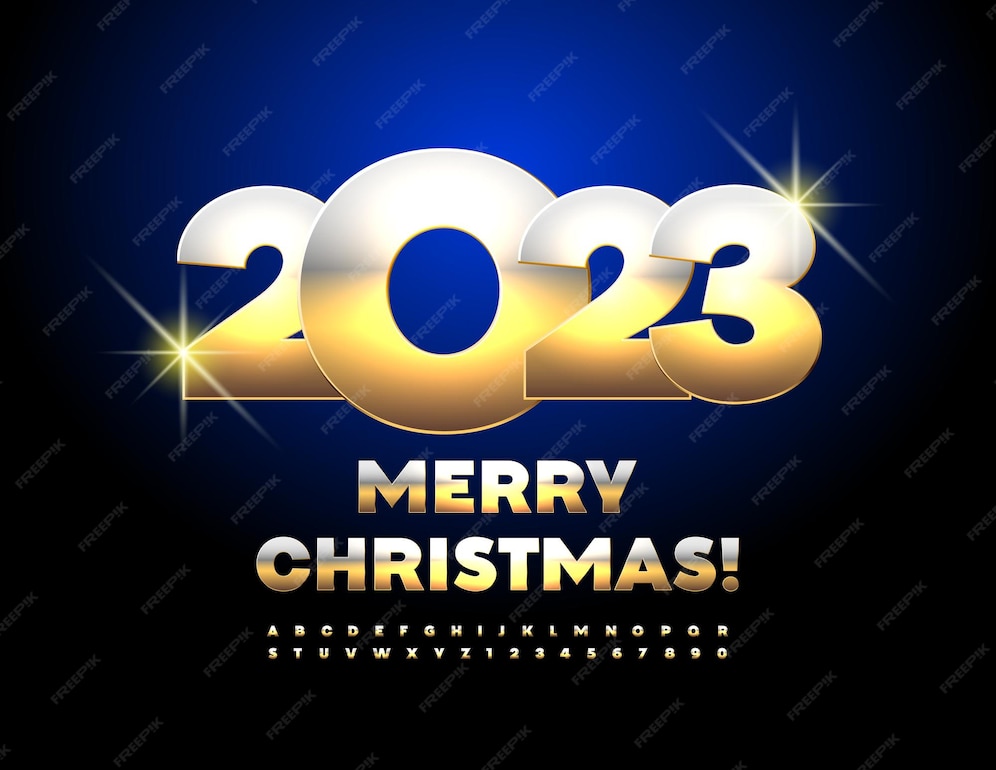 Carte De Voeux Riche En Vecteur Joyeux Noël 2023 ! Police D'élite En