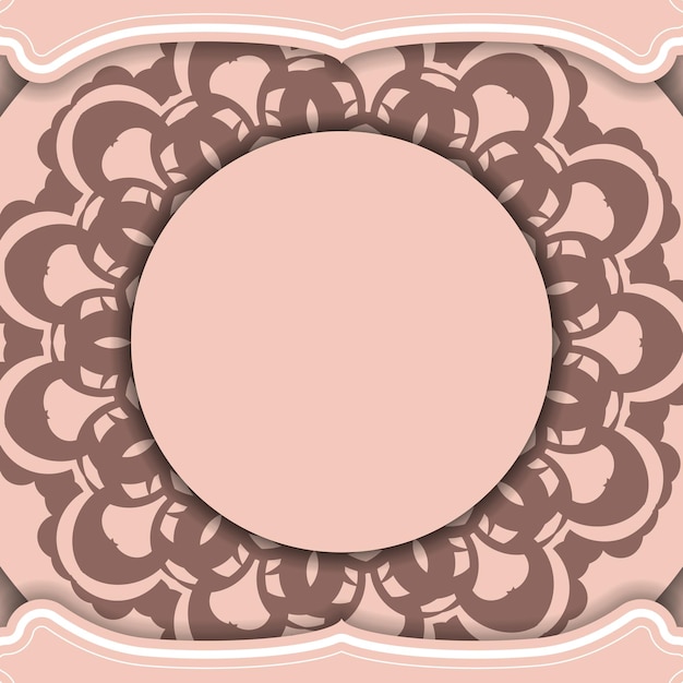 Vecteur carte de voeux en rose avec des ornements vintage pour votre marque