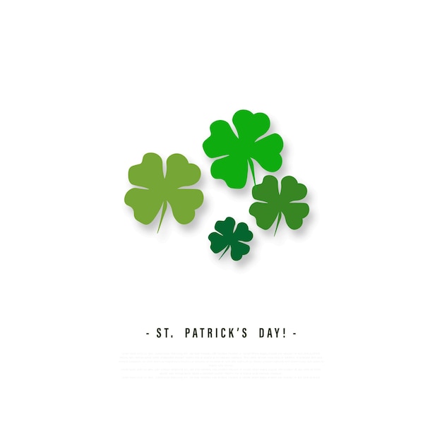 Carte De Voeux Saint Patrick's Day Avec Des Formes De Trèfle Et Des Branches Illustration Vectorielle