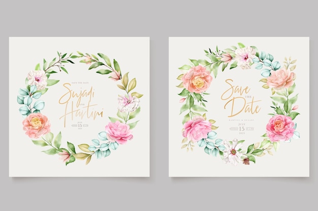 Carte De Voeux Vintage Faite à La Main Avec Marguerite Et Fleur Rose