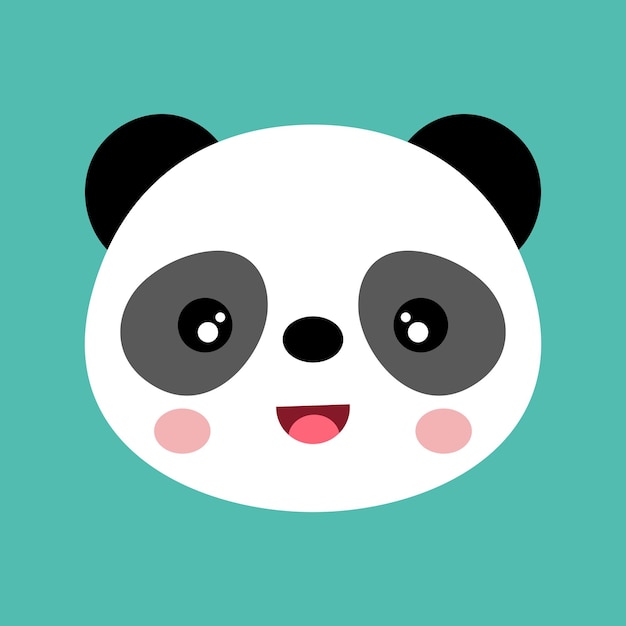 Une carte de vœux avec un visage de panda amical