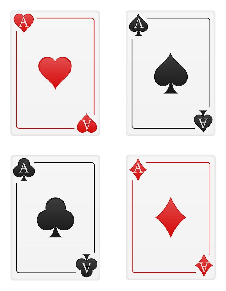 Vecteur cartes de casino ace isolé sur fond blanc