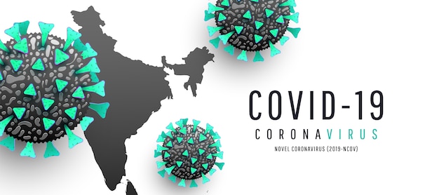 Cartes de coronavirus, coronavirus propagé sur fond blanc. , Carte mondiale de l'Inde Coronavirus ou Covid-19