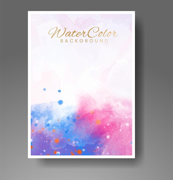 Vecteur cartes avec fond en aquarelle design pour votre date de couverture logo de bannière de carte postale