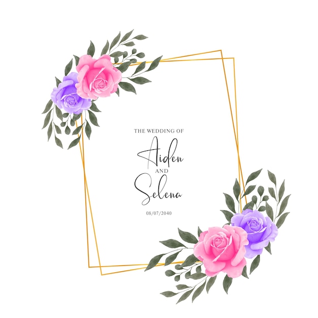 Cartes D'invitation De Mariage élégantes Avec De Beaux Motifs Floraux