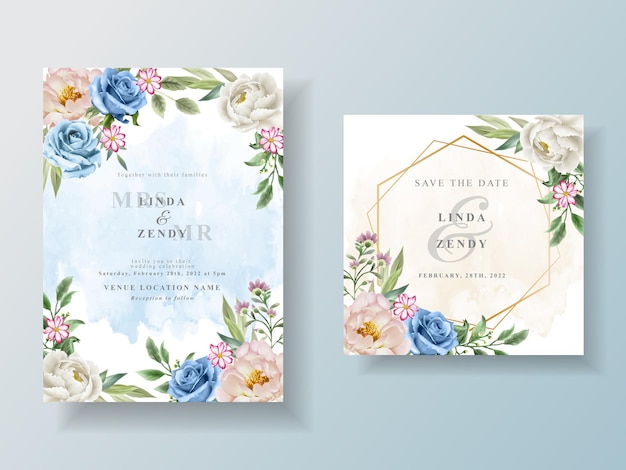 Cartes D'invitation De Mariage Florales Belles Et élégantes