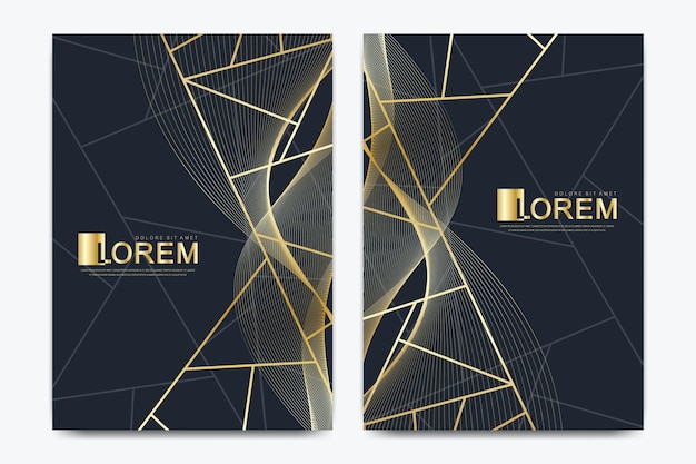 cartes d'invitation de mariage avec des lignes dorées