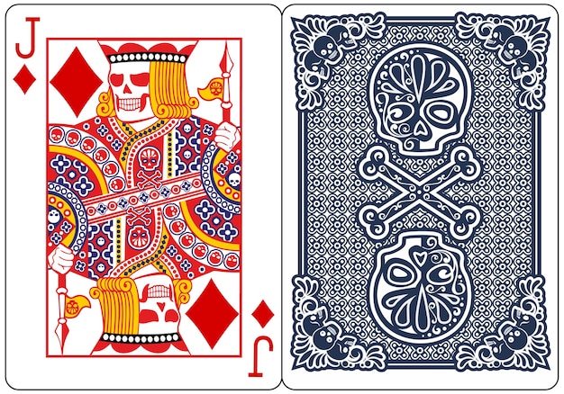 Cartes à Jouer De Poker Exclusives Avec Squelettes, Jack Diamant