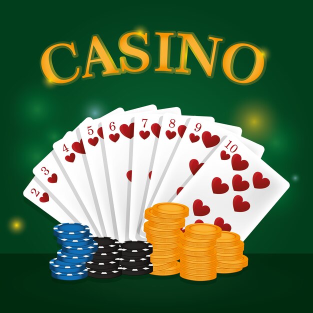 Vecteur cartes de loisirs de casino avec des puces vector design graphique