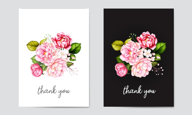 Cartes De Mariage Aquarelle Avec Cadre Floral