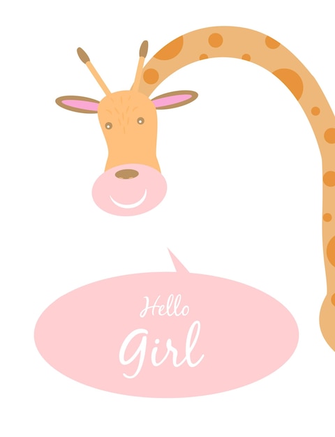 Cartes De Naissance Pour Baby Shower Girafe Cartes Postales Ou Modèles De Fête En Bleu Et Rose Avec De Charmants Animaux