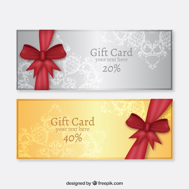 Cartes Or Et D'argent Cadeaux