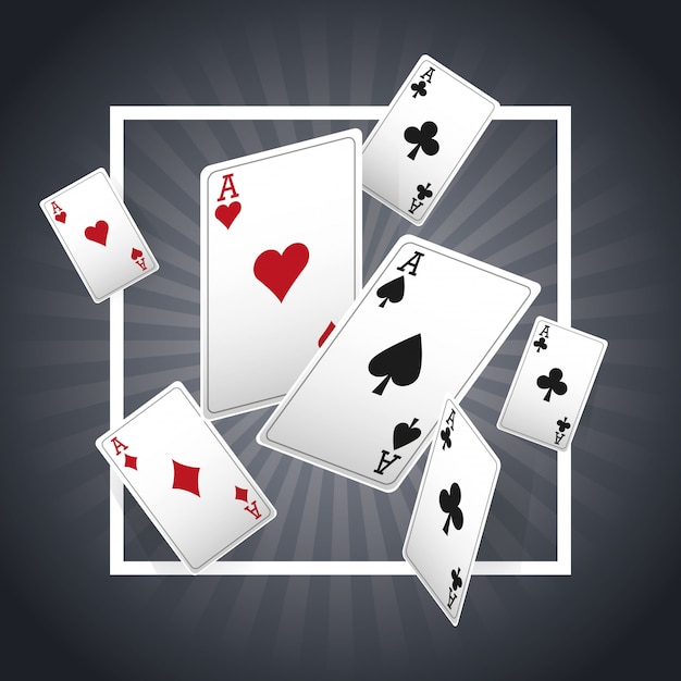 Vecteur cartes de poker à l'intérieur de l'icône de l'image