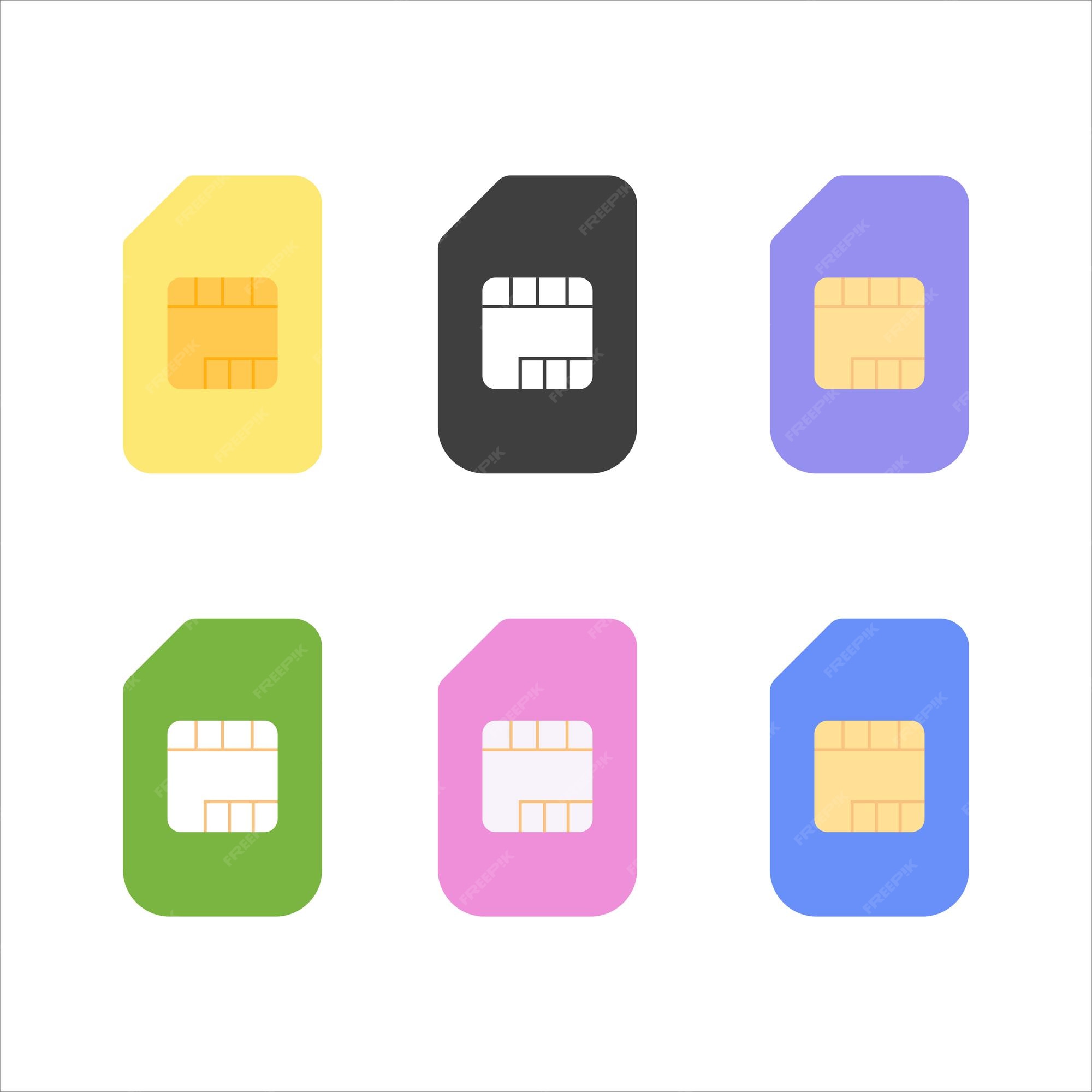 Cartes Sim Pour Téléphones Portables Lot De 6 Pièces Colorées