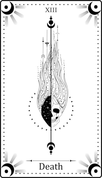 Vecteur cartes de tarot affiche mystique divination major arcana deck illustration vectorielle