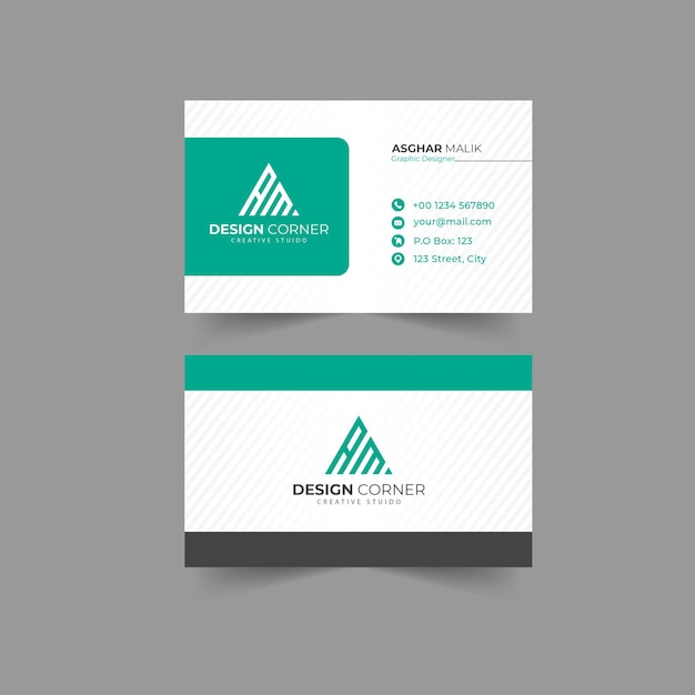 Cartes de visite blanches et vertes