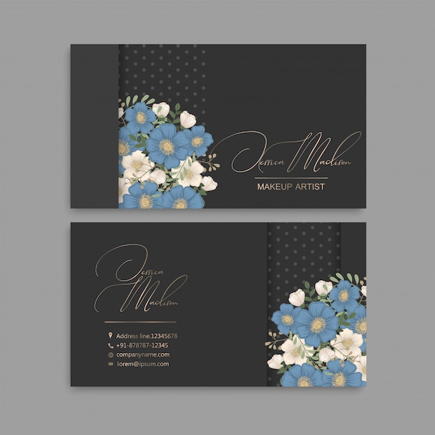 Cartes De Visite Fleur Fleurs Bleues