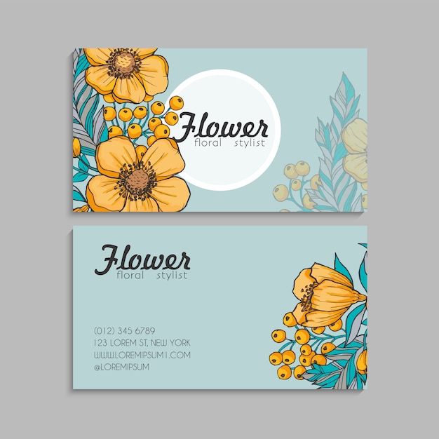 Cartes De Visite Fleur Fleurs Jaunes