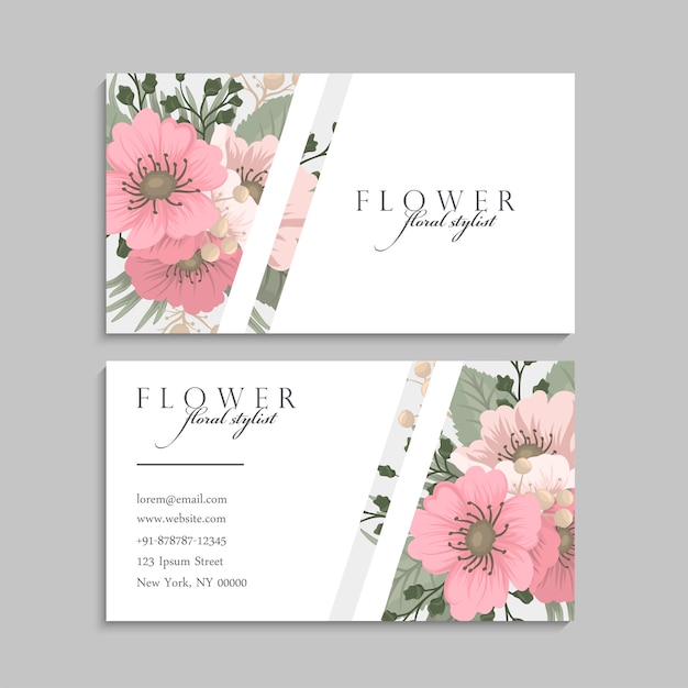 Cartes De Visite Fleur Fleurs Roses