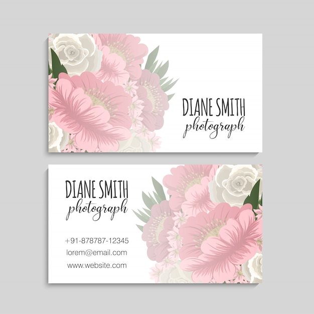 Cartes De Visite Fleur Fleurs Roses