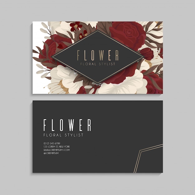 Cartes De Visite Fleur Fleurs Rouges