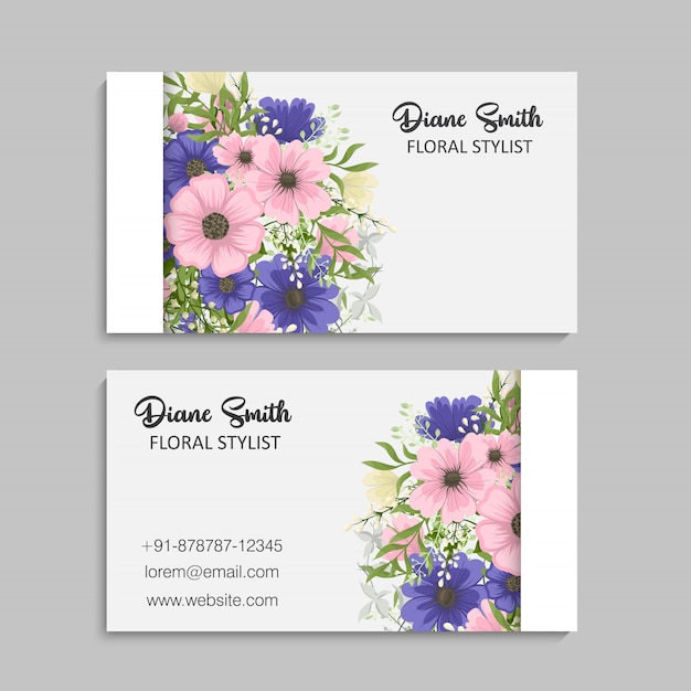 Cartes De Visite Fleur Fleurs Violettes