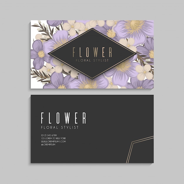 Cartes De Visite Fleur Fleurs Violettes