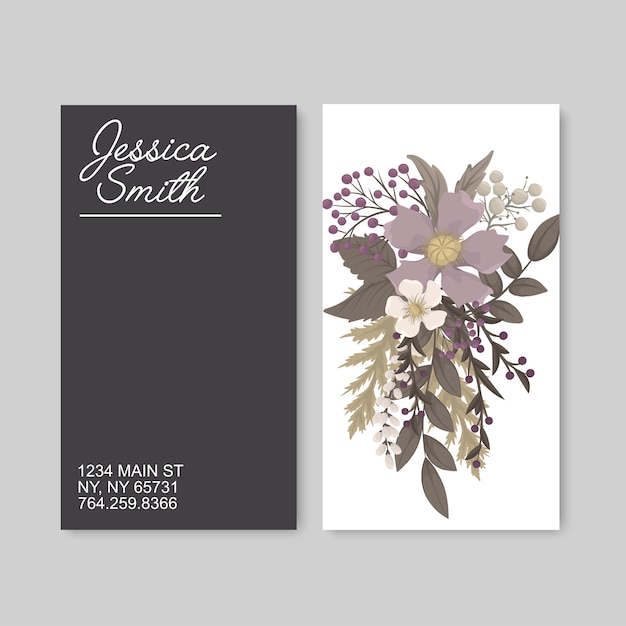 Cartes De Visite Fleur Fleurs Violettes