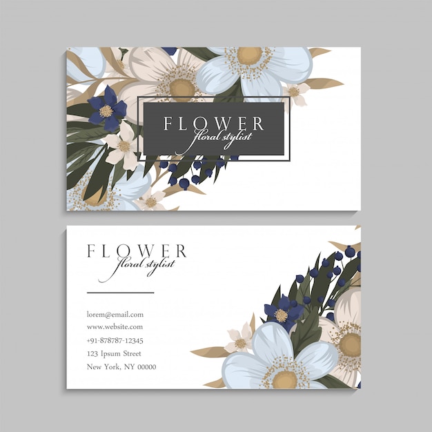 Cartes de visite de fleurs