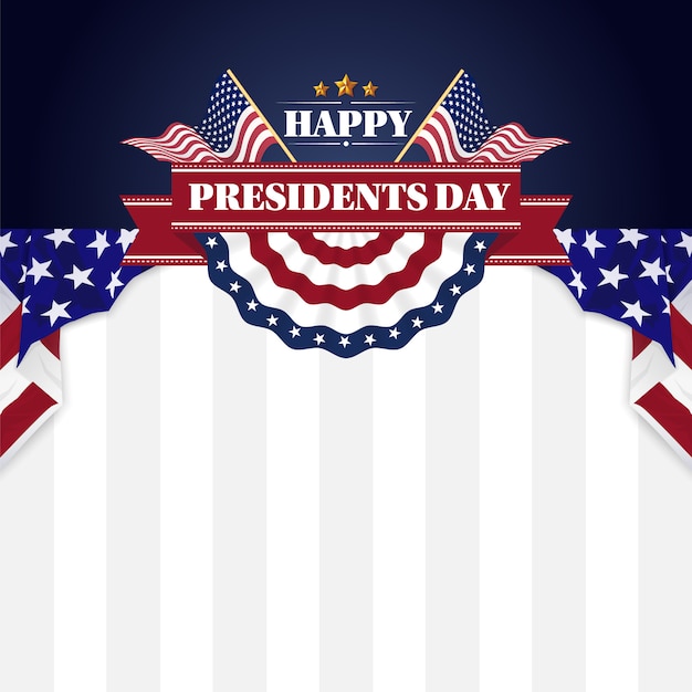 Vecteur cartes de voeux et fond de bannière happy day des présidents