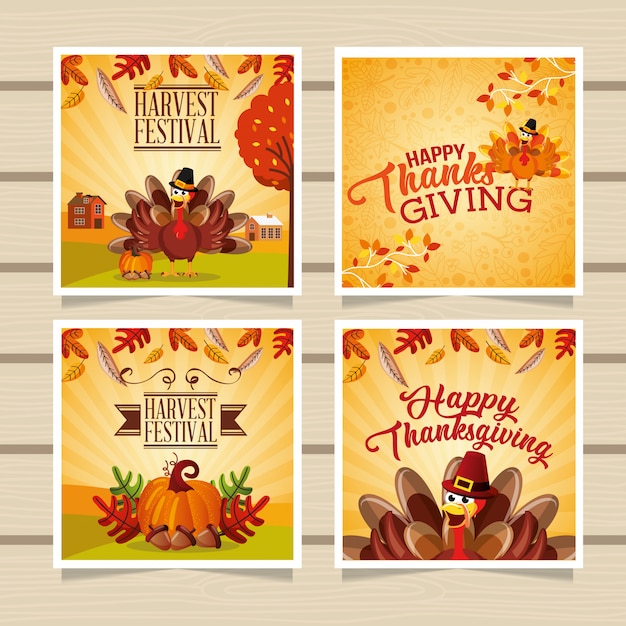 Cartes De Voeux Joyeux Thanksgiving